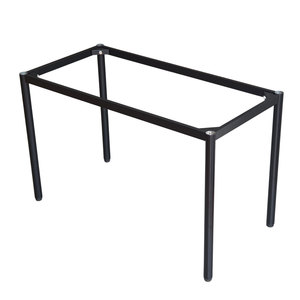 OMA I System 120x60cm Industrial Dining Table with Steel Assembly Legs <b>Powder</b> Coated HCOM002-<b>Cast</b> Iron and Aluminium - Product Image 1