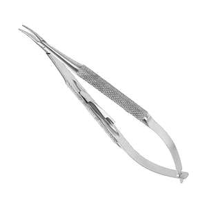 Pince à micro-aiguilles Hot Barraquer Troutman, pince à verrouillage incurvée, 10 cm, acier inoxydable, manuelle, certifiée CE par Surgiright Instrument - Product Image 5