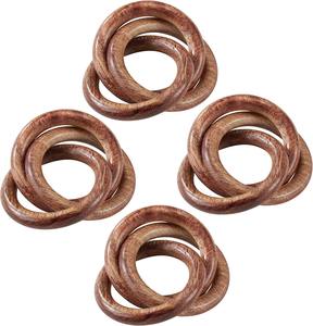 4 in1 <b>Wooden</b> Napkin Ring Set for Farmhouse Table Setting Wedding Parties Hotel Dining Eco-Friendly Serviette Holders - Product Image 1