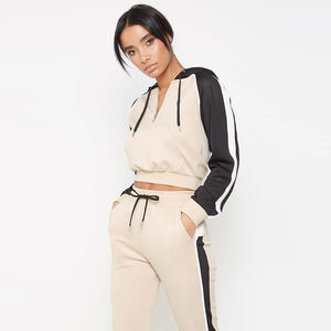 Conjunto de Jogger de estilo informal para mujer, chándal de invierno estampado con cintura elástica, chándal de moda con hombros caídos - Product Image 5
