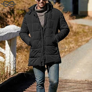 Abrigo acolchado con capucha para hombre, Parka, chaqueta acolchada, abrigo largo cálido de invierno, Abrigo acolchado grueso para clima frío - Product Image 4