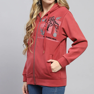 Custom Plus Size <b>Women's</b> Hooded Zipper <b>Fleece</b> Breathable Long Sleeve Hoodie Set Oversize Winter - Product Image 3