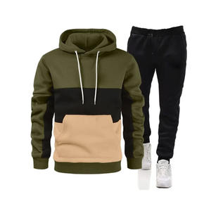 Survêtement de sport décontracté à capuche de couleur unie unisexe avec logo personnalisé de la meilleure qualité Pantalon à capuche deux pièces avec fermeture éclair - Product Image 1