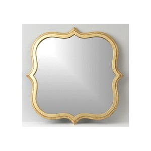 Ce miroir mural moderne rond avec cadre en or et cadre en or brillant à motif de feuilles donne à ce miroir rond un look luxueux et raffiné - Product Image 3