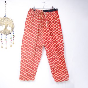 Pantalones Casuales de Algodón Estampado Indio para Mujer, Corte Regular, Cintura Elástica Alta, Antiarrugas y de Secado Rápido - Product Image 3