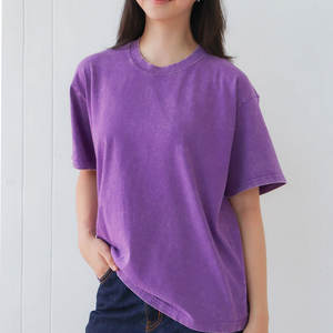 Camisetas Oversize de Mujer con Lavado Ácido, Ecológicas, de Corte Holgado, Casuales, de Verano, a la Moda, Estilo Urbano, 100% Algodón, de Secado Rápido - Product Image 2