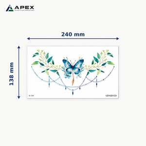 Tatuaggio Temporaneo Floreale per Petto, Adesivo per Tatuaggio Sottoseno 240x138mm Impermeabile per Donne, Spose e Festival, 19 Design - Product Image 6