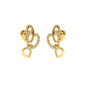 AJRETAIL ต่างหูเพชรทรงหยดน้ำรูปหัวใจสามดวง |   0.22 กะรัต |   สี HI คุณภาพ VS-SI |   ได้รับการรับรองจาก IGI |   ของขวัญสำหรับทุกเพศ - Product Image 5