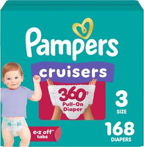 Pañales Pampers Pull On Cruisers 360 °   Pañales Desechables para Bebé Talla 3, Suministro para 2 Meses (2 x 168 Unidades) con Base Acuosa Sensible - Product Image 6