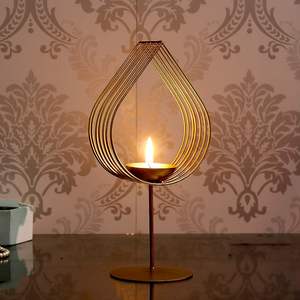 Nouveau design T support de lumière bougeoirs antiques bougeoir conique en métal de fer or fabricant en gros fournisseur - Product Image 2