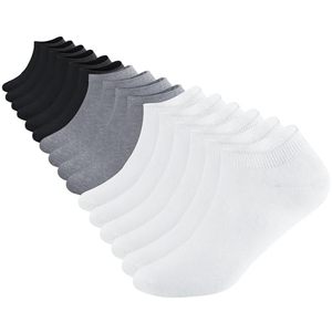 Chaussettes courtes pour hommes en polyester/coton/spandex, couleur unie, respirantes, tricotées, pour usage quotidien, été, fines, sport, gym, décontractées, personnalisables - Product Image 1