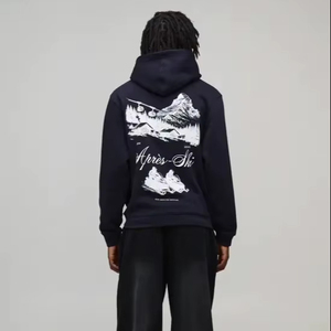 2026 Winter Trend Screen Printed Embroidered Applique Geometric Stonewashed Oversized Men's Sweatshirt Hoodie 100% Cotton Fleece - Product Image 1