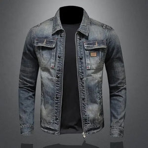 Veste en jean élégante pour hommes Vêtements décontractés Vente en gros OEM Veste en coton denim de haute qualité pour hommes personnalisée Couleur noire - Product Image 6