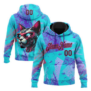 Nouveau design élégant, sweat à capuche en coton/bambou à manches longues avec impression numérique amusante pour Halloween, logo personnalisé - Product Image 4