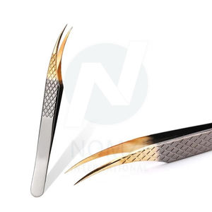 Pinces à cils en acier inoxydable de haute qualité avec logo personnalisé, pointe en fibre, pointe fine, méga volume, extension, utilisation en salon, couleur personnalisée, privée - Product Image 1