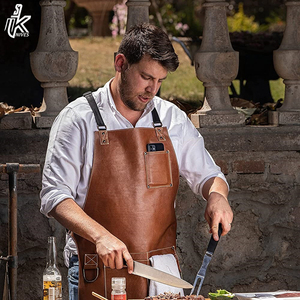 Best Selling Men's Adjustable Leather Sleeveless Welding Bib Waterproof Oil-Proof Industrial <b>Apron</b> <b>Kitchen</b> Salon Use Cotton - Product Image 6