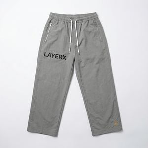 Pantalons larges à jambes larges pour hommes, en polyester/coton technique, jogging de sport, broderie dorée personnalisée, streetwear Y2K, haut de gamme - Product Image 1
