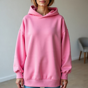 เสื้อกันหนาวแบบสวมหัวมีฮู้ดสำหรับผู้หญิง, เสื้อกันหนาวแบบสตรีทสวมใส่กลางแจ้งมี450 GSM สีพื้นสำหรับฤดูใบไม้ร่วงฤดูหนาว - Product Image 1