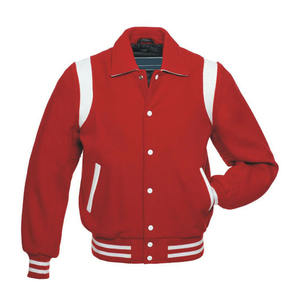 Chaqueta Letterman para hombre con tela de lana y botones a presión Chaqueta Varsity para hombre con cuello de béisbol y estilo retro - Product Image 6