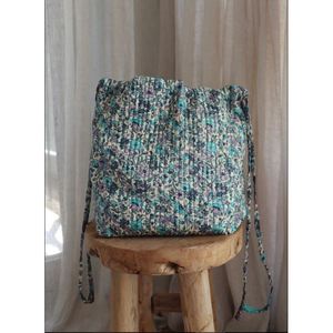 Sac Potli en toile de coton de style ethnique Bohoattire avec motif floral, tissé à la main, accessoire de mode quatre saisons - Product Image 1