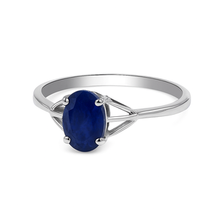 แหวนเงินชุบโรเดียมทรงรีประดับพลอยไพลินทรงรี ดีไซน์เรียบหรู วงแหวนเล็กๆ สำหรับผู้หญิง เหมาะสำหรับงานหมั้น งานแต่งงาน งานเลี้ยง ของขวัญสุดโรแมนติก - Product Image 4