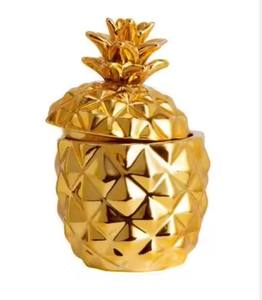 Bougeoir Ananas Doré Décoratif Unique Conteneurs de Bougies Cônes en Métal Pot à Bougies pour Cadeau de Pendaison de Crémaillère de Mariage - Product Image 4