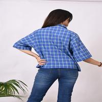 Chemise en coton faite main par un designer pour femme, chemisier à carreaux, coupe ample, coupe classique, écologique, décontractée, tenue formelle