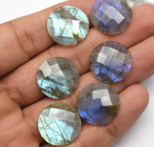 Natural Multi Fire <b>Labradorite</b> Flat Disc Certified Loose Gemstones for DIY Jewelry for Crystal Craft - Product Image 4
