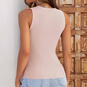 Tops cortos al por mayor Slim Fit ácido lavado Slim Fit mujeres Fitness gimnasio mujeres camiseta sin mangas último diseño mujeres camiseta sin mangas hecha por Dressports - Product Image 4