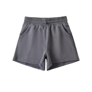 Pantalones cortos de algodón de lana lisos en blanco para mujer, de cintura alta con logotipo personalizado de la mejor calidad - Product Image 6