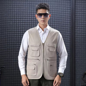 Fermeture éclair unisexe Polyester coton gilets respirant travail gilets avec doublure pour hommes et femmes vêtements de travail - Product Image 5