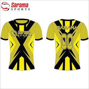 Uniformes de football jaune et noir, nouveau design, modèle de maillot de football sublimé pour enfant, vente en gros - Product Image 6