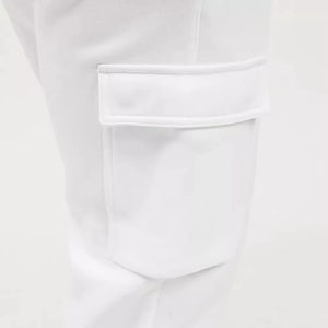 Vente en gros Logo personnalisé Hommes Gym Joggers Nouveau design Blanc Cargo Pantalon de survêtement Fermeture à cordon Taille moyenne Casual avec poches - Product Image 3