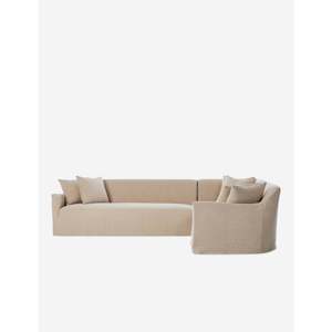 Lowell Chesterfield Sectional <b>Sofa</b> by Amber Lewis X Four Hands Genuine Leather Extendable Corner <b>Slipcover</b> <b>for</b> Home Furniture - Product Image 4