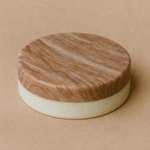 Modern Half-Half Marble Coaster Two Tone Black and White Stylish Single Sided Drink Pad for Home Bar <b>Tabletop</b> Decor - Product Image 3