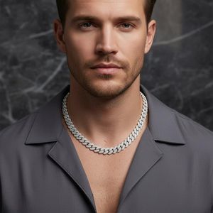 <b>Iced</b> <b>Out</b> Cuban Link <b>Chain</b> 925 Sterling Silver VVS Moissanite Diamond Hip Hop Necklace Miami Cuban <b>Chain</b> Unisex - Product Image 1