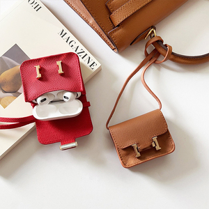 เคสหนังสีพื้นสำหรับ Apple Airpods Pro Pro2 Pro3 Mini พร้อมพวงกุญแจและกระเป๋าใส่เหรียญสุดหรู ป้องกันอย่างดี - Product Image 5
