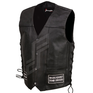 Gilet en cuir pour motards OEM pour hommes gilets de motard en cuir de style américain avec broderie personnalisée gilet en cuir pour motocyclette - Product Image 4