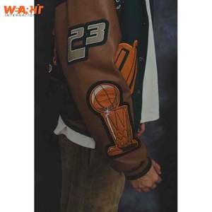 Vêtements pour hommes vestes universitaires en laine vestes de baseball Letterman en satin vestes universitaires bombardier personnalisées unisexes manches en cuir - Product Image 5