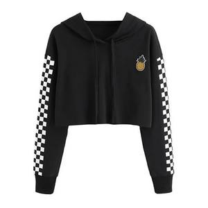 Pull à capuche court pour femmes à la mode Léger et confortable Vêtements décontractés Crop Top Hoodies respirant - Product Image 4