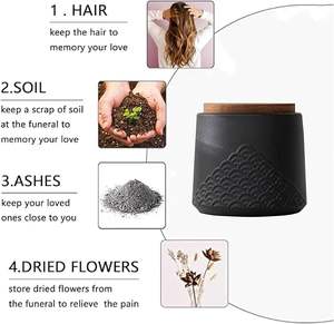 Black Small Urn <b>Ashes</b> <b>Keepsake</b> Decorative Ceramic Mountain Small urns <b>for</b> Human <b>Ashes</b> Small Urn <b>for</b> Adults, Children - Product Image 3