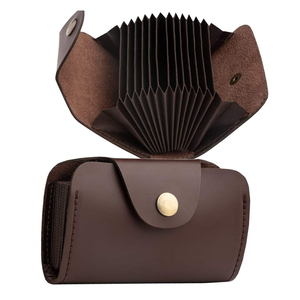 Cartera de hombre de piel auténtica cosida a mano personalizada Cartera de piel auténtica de moda de color personalizado para servicio OEM de hombre - Product Image 1