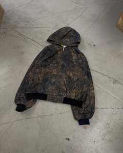 Sudadera con capucha y cremallera con estampado de leopardo completo de gran tamaño de algodón 400GSM personalizada sudadera con sublimación unisex - Product Image 3