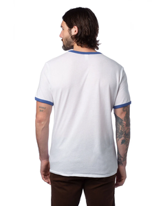 เสื้อยืดผู้ชายสไตล์วินเทจทรงหลวม ผ้าฝ้ายระบายอากาศดี แต่งขอบตัดกันด้านหน้า แห้งเร็ว ไม่เป็นขุย ผลิตในปากีสถาน - Product Image 2