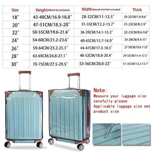 Transparent Luggage Protection Bundle <b>Suitcase</b> Cover with PP Polyester Spandex Drawstring Closure Solid Pattern - Product Image 6