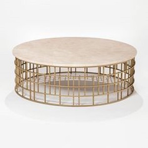 Table basse et table d'appoint en aluminium plaqué or, meubles de luxe pour la maison, style rustique antique moderne, noir, personnalisé, marque TQC, modèle 588 - Product Image 3