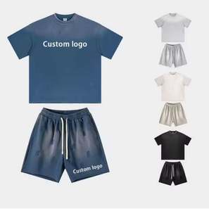 Custom Logo <b>Summer</b> Sportswear <b>Shirt</b> and Shorts Set <b>for</b> <b>Men</b> Running Short Sleeve T-<b>shirt</b> Two Pieces Short Sets - Product Image 5