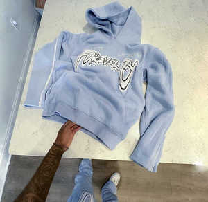 ชุดวอร์มสองชิ้นของผู้ชายชุดวอร์มปักผ้ากำมะหยี่แขนตะเข็บด้านข้างมีซิปสไตล์2025 - Product Image 2