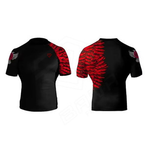เสื้อกีฬาแขนยาวครึ่งแขนสำหรับผู้ชายพิมพ์ซับลิเมชันได้ตามต้องการใส่ในยิมสวมใส่สบาย - Product Image 1