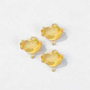 925 Silver Uneven Citrine Gemstone Connector Charms - DIY Making Jewelry - Product Image 1